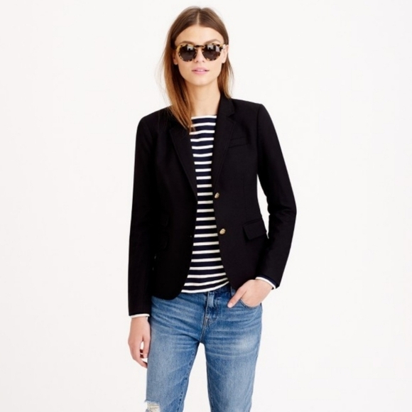 J.Crew Navy Wool Two Button Schoolboy Blazer - Picture 1 of 14